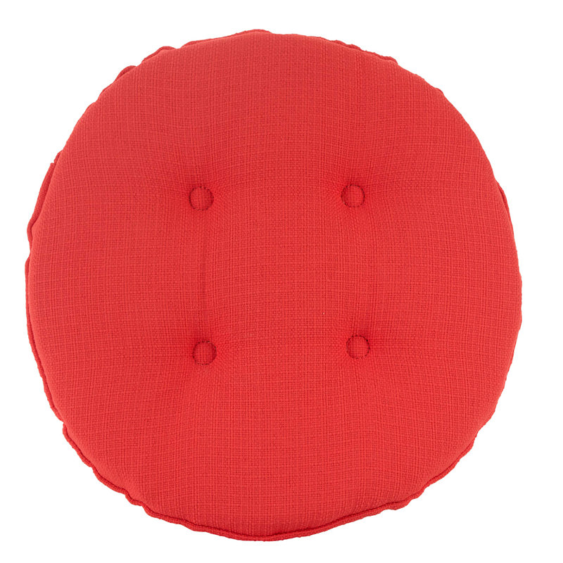 Non-Slip Solid Barstool Seat Cushion, 14-Inches Round, Coral