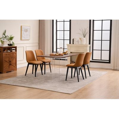 Chaise de salle à manger, ensemble de 4 chaises de salle à manger de cuisine modernes, chaises d'appoint de salle à manger rembourrées en plastique avec pieds en plastique