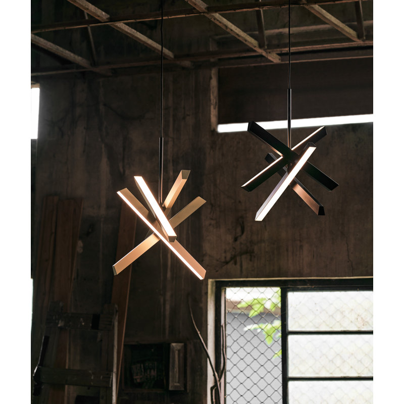 4 - Light LED Pendant, Champagne Gold