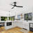 Ladena 42" Downrod Matte Black Ceiling Fan with LED Light and Remote Control
