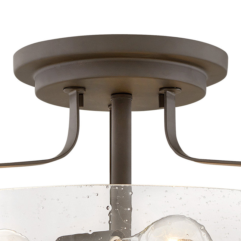 Harper 3-Light Semi-Flush Mount Retro Ceiling Light, Small, Oil Rubbed Bronze