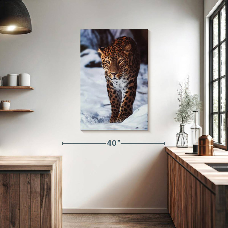 Brampt Winter Leopard, 39" H x 26" W