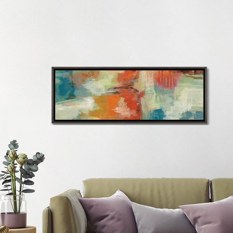 Coral Reef - reproduction d'art murale encadrée, H 16 po x l 48 po, Reproduction encadrée sans passe-partout, Gris