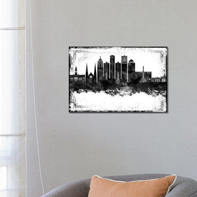 Detroit Skylines - Wrapped Canvas Print