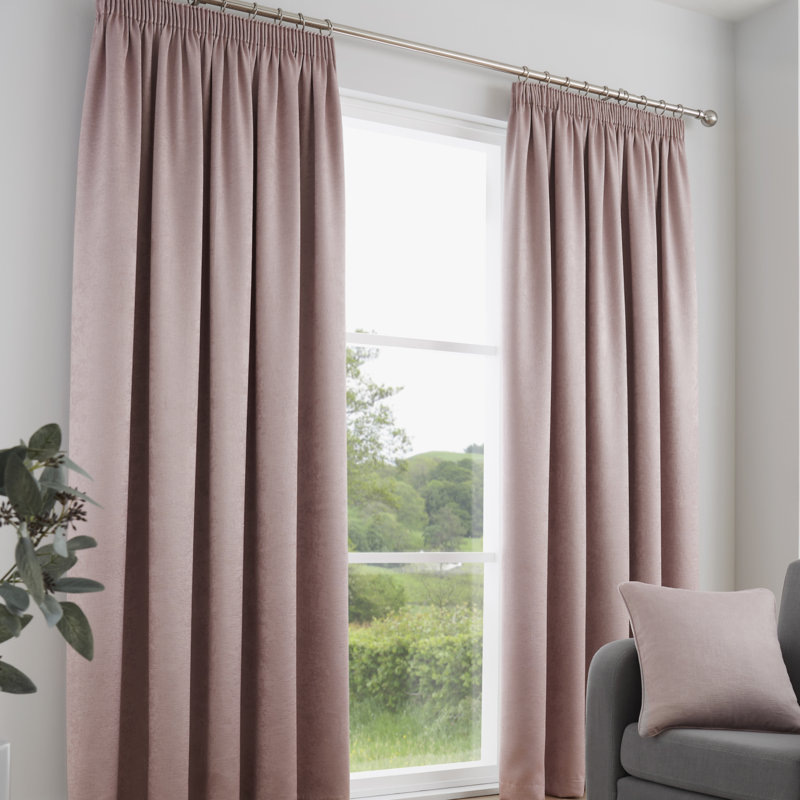 Galaxy Room Darkening Curtain Pair, Blush, Width 117 x Drop 137 cm