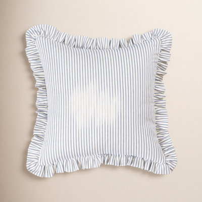 Birch Lane Ticking Stripe Ruffled Accent Pillow
