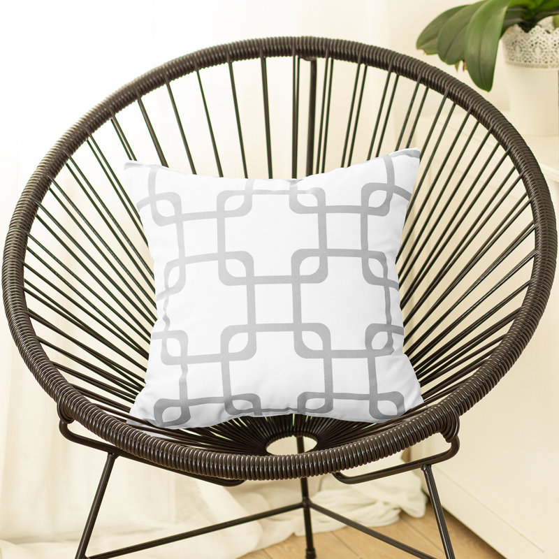17"X 17" Jacquard Stripe Mood Decorative Throw Pillow Cover, Gray/White