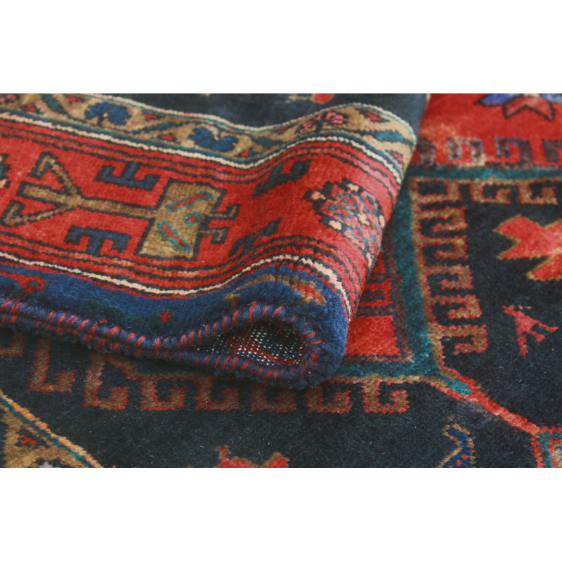 One-of-a-Kind 4'10" x 9'5" 1980s Rectangle Wool Area Rug in Brown and Purple