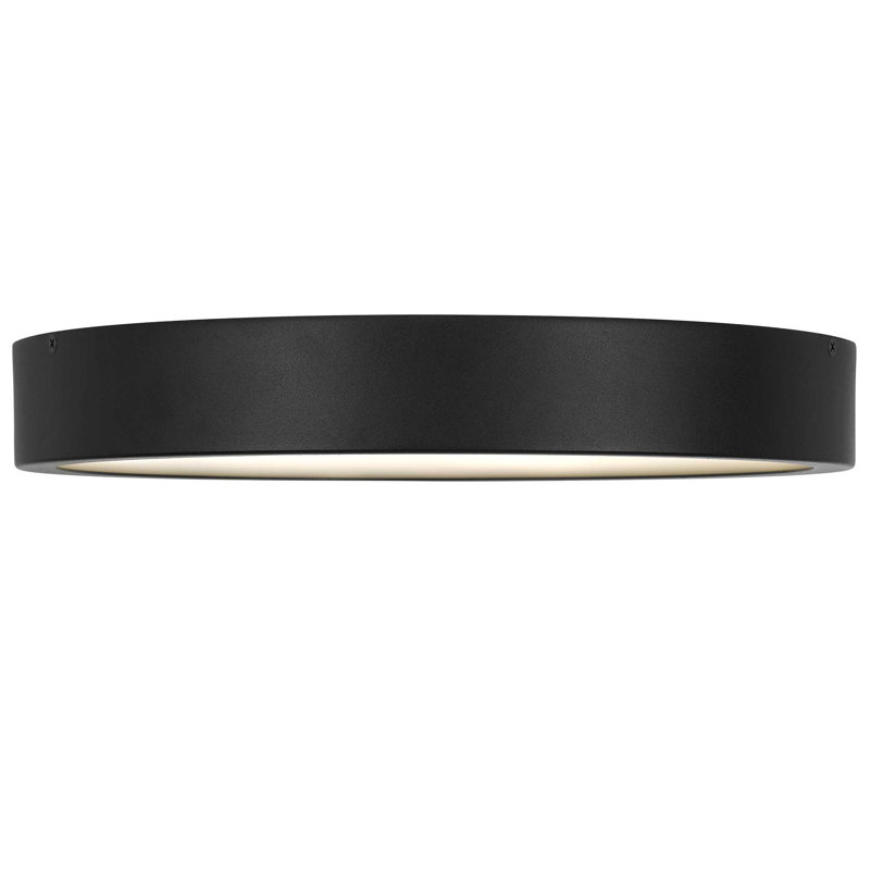 14" Black LED Flush Mount Ceiling Light, 2.38" H x 14" W x 14" D, Black