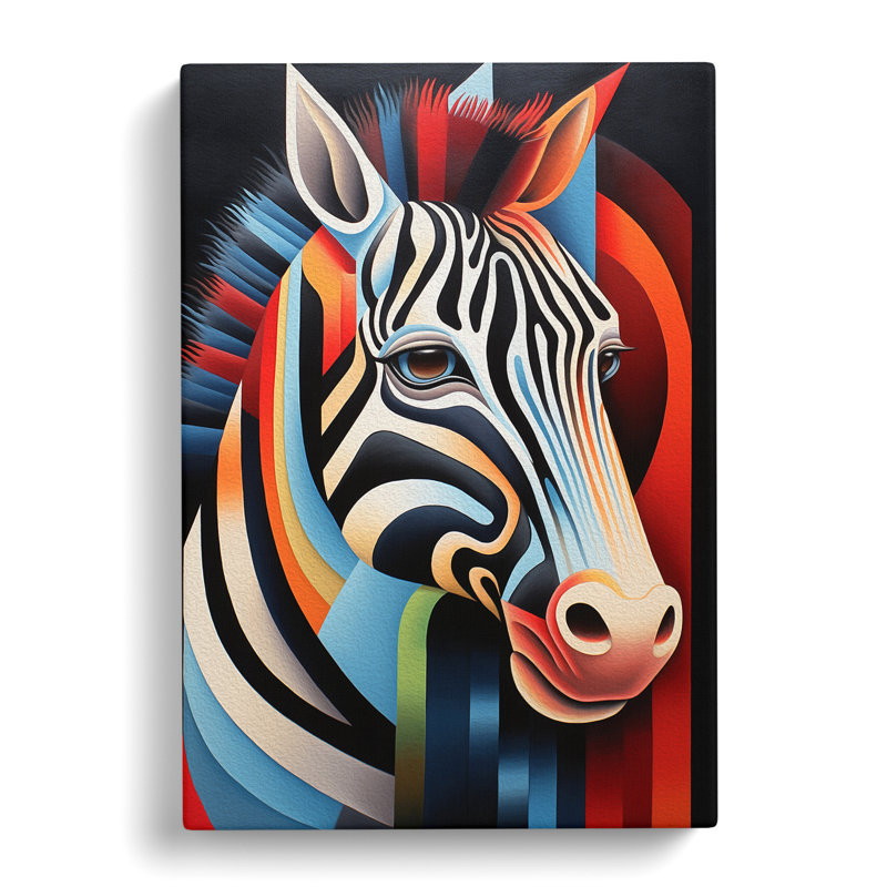 Zebra Hard Edge No.2 - Wrapped Canvas, 76cm H x 50cm W x 3cm D