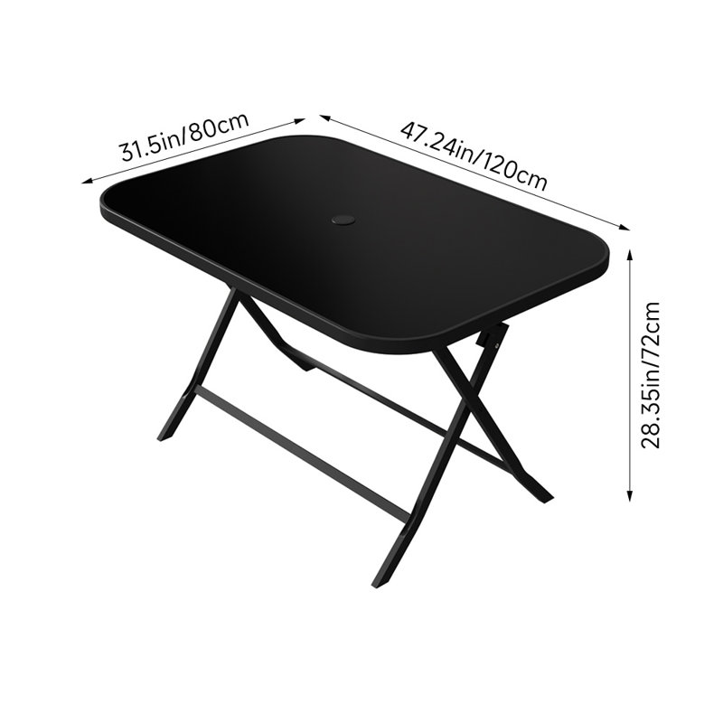 6 - Person Patio Dining Set with Rectangular Table, 72 cm H x 120 cm W x 80 cm D 