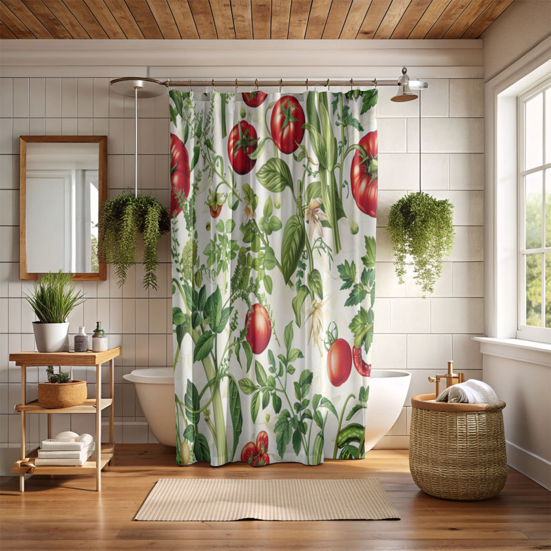 New Cabbage - Rideau de douche Premium, H 74 po x l 71 po