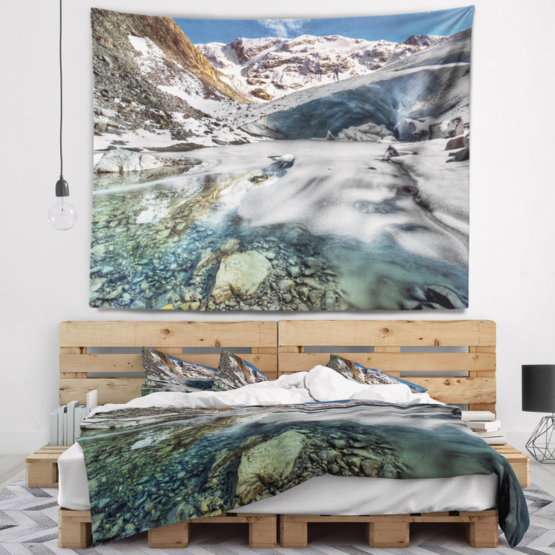 Paysage, grotte dans une tapisserie rocheuse, H 68 po x l 80 po