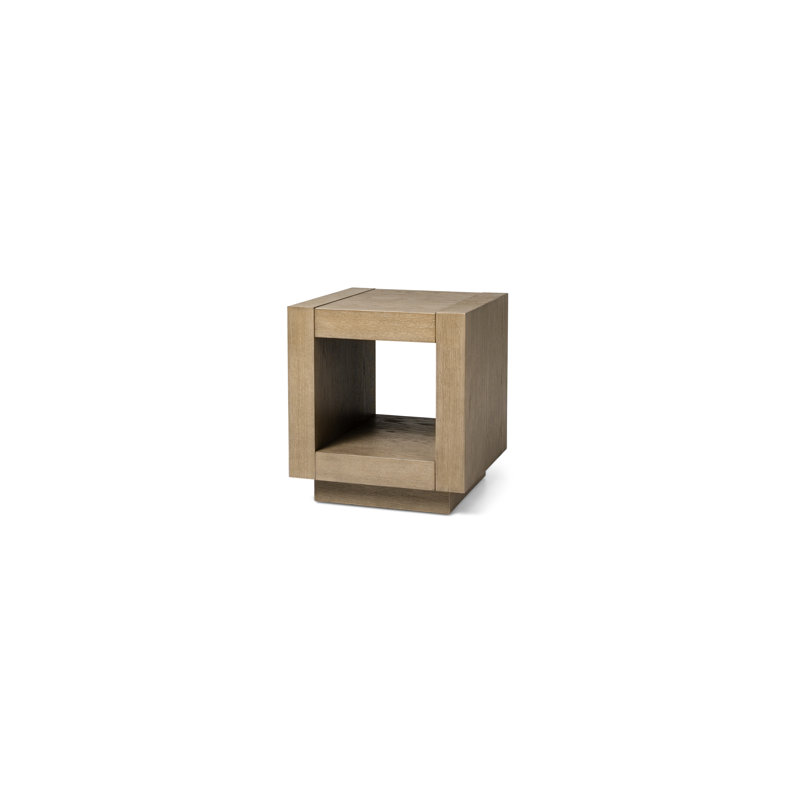 Artemis Refined Grey Wooden Side Table with Shelf Storage