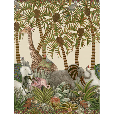 Letaba March Grasscloth - Spring Green And Ginger On Cream