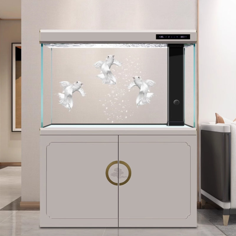 Grand réservoir d'aquarium ultra-clair filtré à contrôle intelligent, H 57,48 po x l 23,62 po x P 14,17 po, Gris