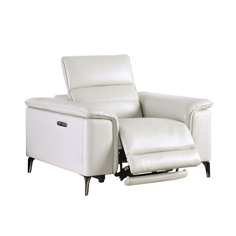Contemporary Style Power Recliner, Taupe