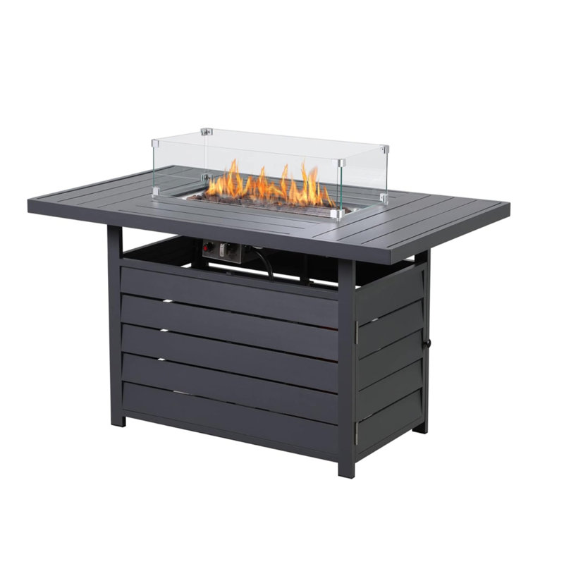 Rectangle Aluminum Propane Smokeless Fire Pit Table