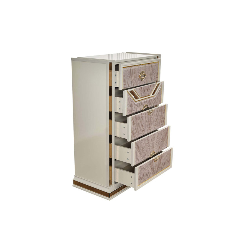 Commode de style Art déco, commode 5 tiroirs de style moderne