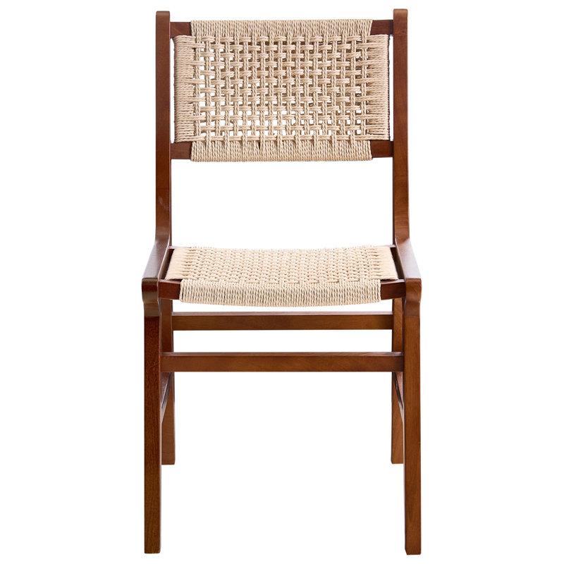 45cm H Low Back Side Chair in Brown, Beige