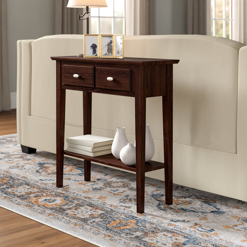 Solid + Manufactured Wood Hall Console Table, Chocolate Oak