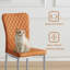 Modern Faux Leather/PU/Suede/Velvet Upholstered Dining Chair Tufted High Back-1824846378-1824846391