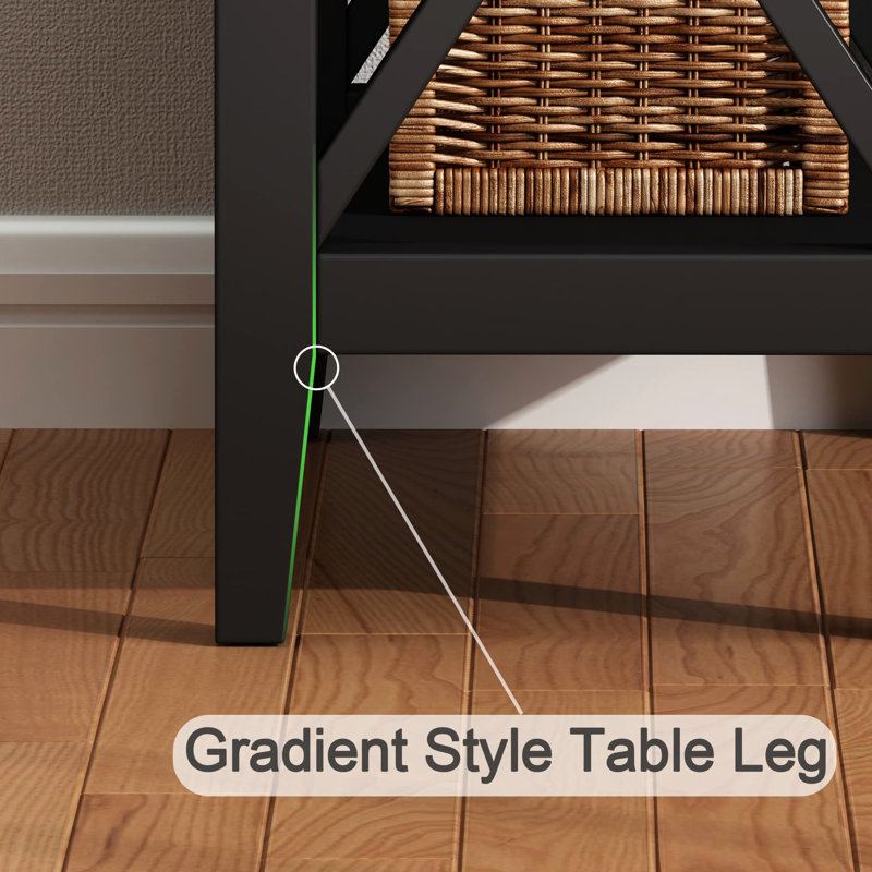 Petite table de bout à 2 tiroirs Flip Top Narrow, Black