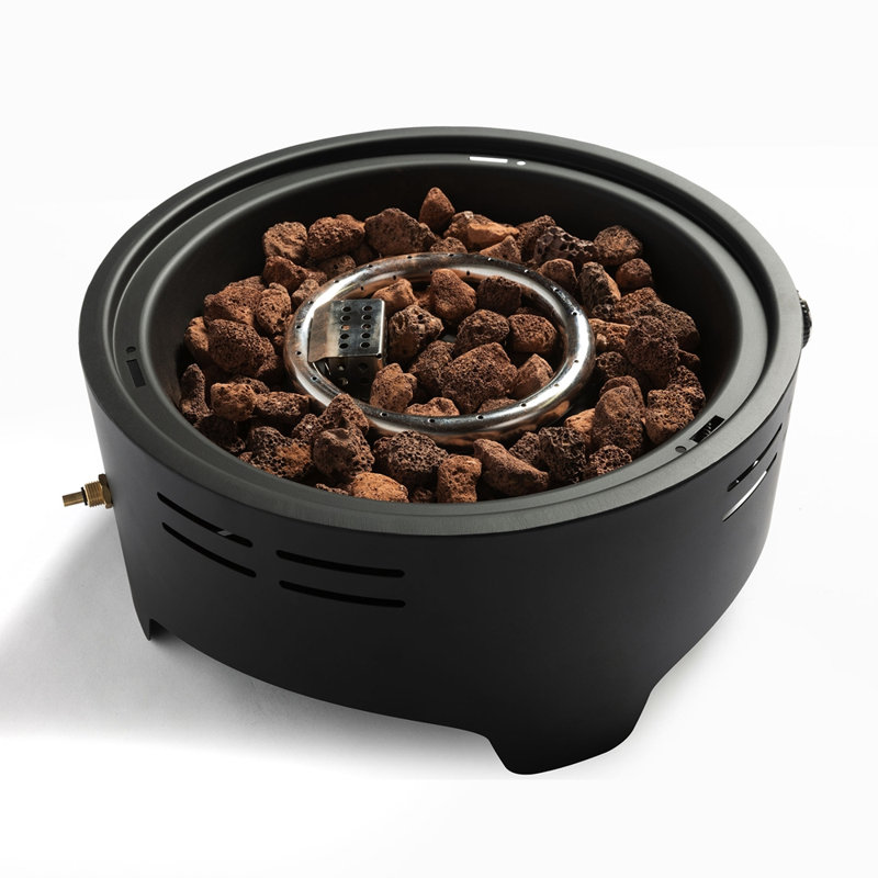Propane Tabletop Gas Fire Pit, 40000 BTU Round Steel Outdoor Heater For Cozy Gatherings And Enhanced Ambiance