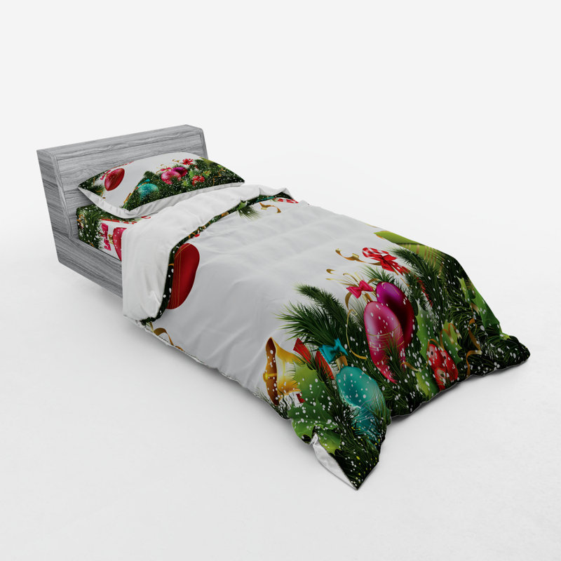 Ensemble de housse de couette verte / marron en microfibre moderne et contemporaine