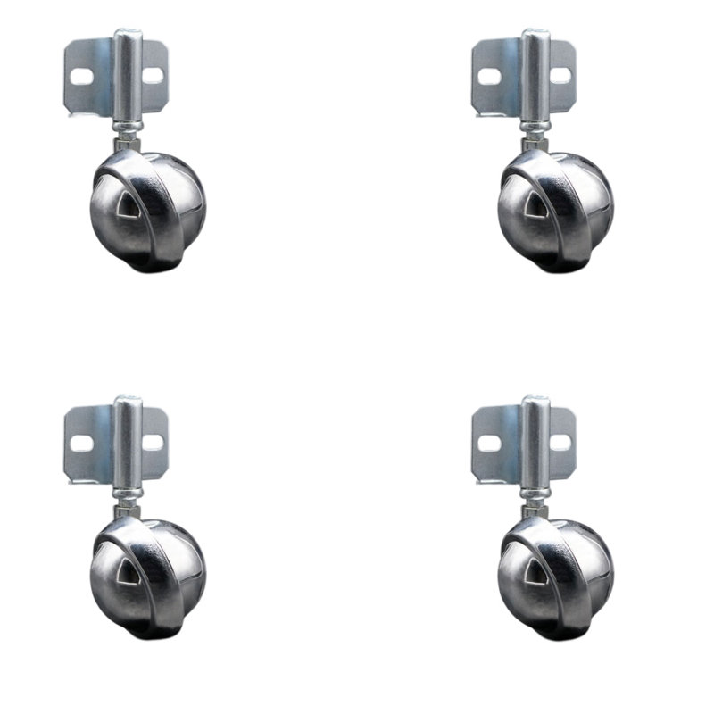 Bright Chrome Metal Caster