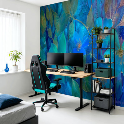 Papier peint adhésif auto-adhésif moderne pour la chambre à coucher avec jardin botanique, impression de L 69 po x l 96 po