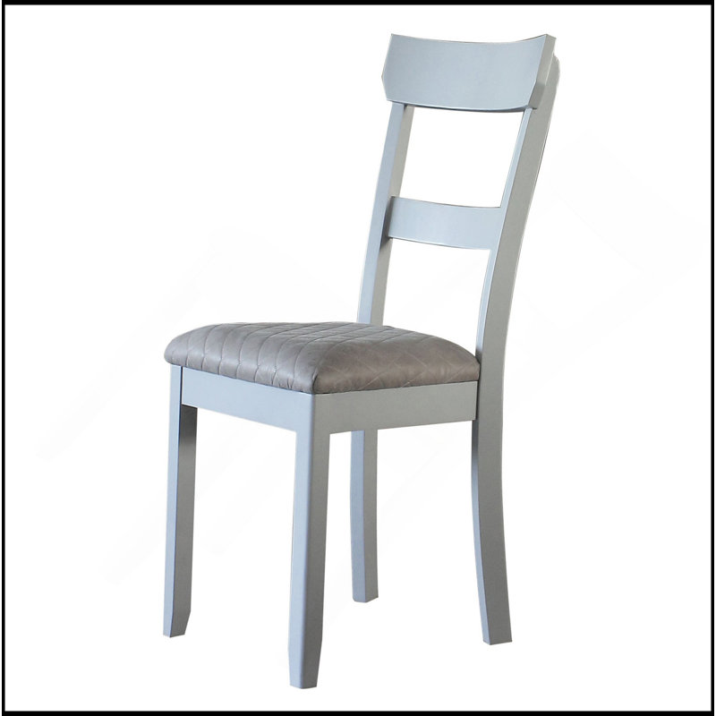 Ensemble de chaises à dossier en échelle deux tons gris et gris perle (ensemble de 2)