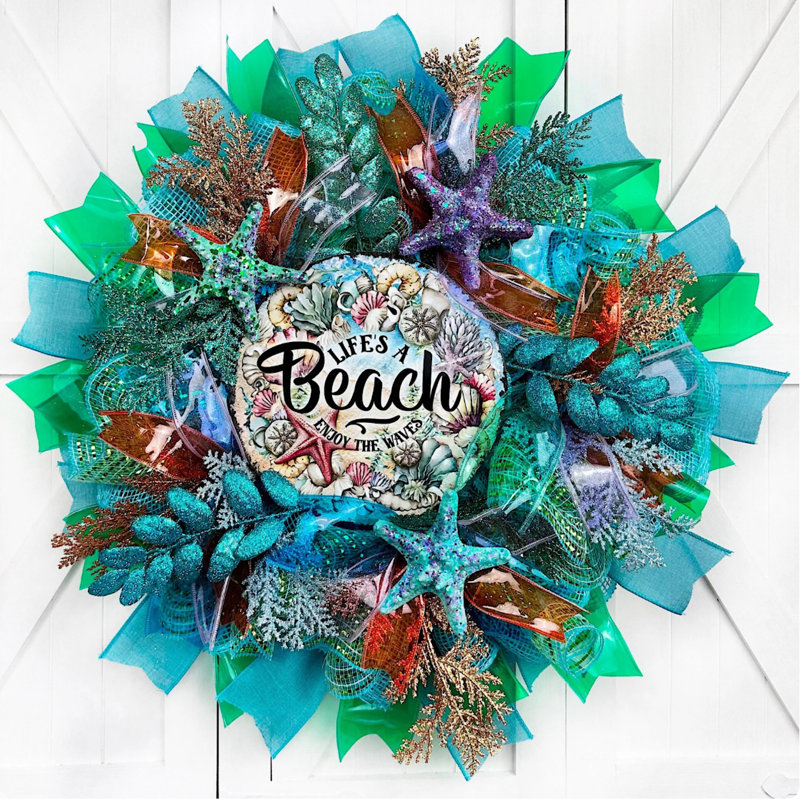 Lifes A Beach Enjoy The Waves Wreath