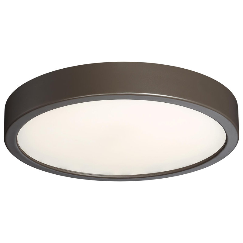 Hilmar Glass LED Flush Mount, Copper Bronze Patina, 2.25" H x 10" W x 10" D