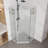 34'' W X 34'' D X 73'' H Frameless Neo-Angle Reversible Shower Enclosure with Built-in Glass Shelves