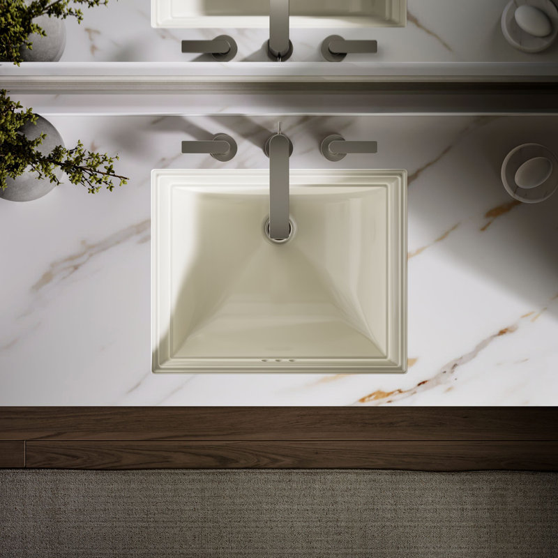 Memoirs® Vitreous China Rectangular Undermount Bathroom Sink with Overflow, Cashmere