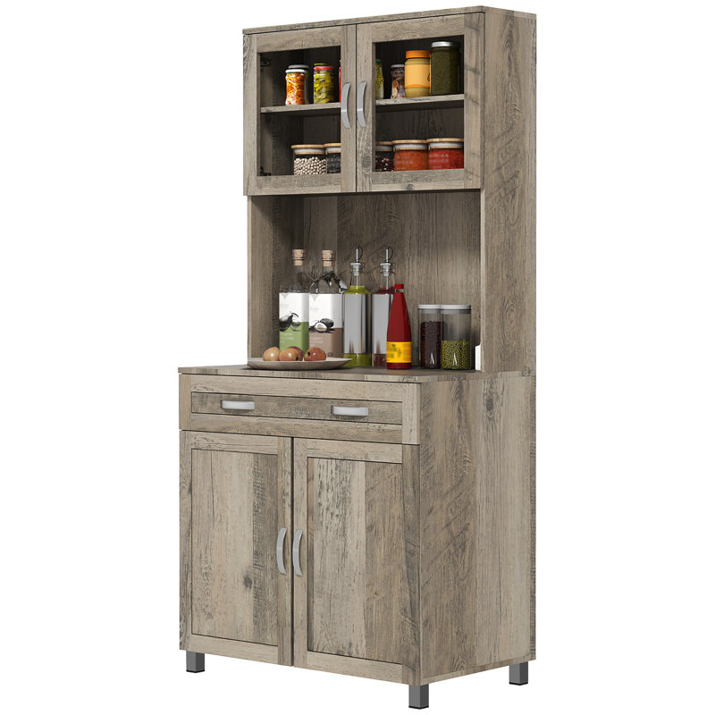 Buffet de cuisine avec huche et portes vitrées Modern Kitchen Pantry