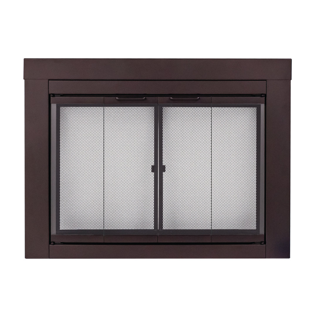 Ablah Bifold Steel Fireplace Door Ebern Designs Size: 28" H x 37.5" W x 0.95" D Finish: Oil Rubbed Bronze