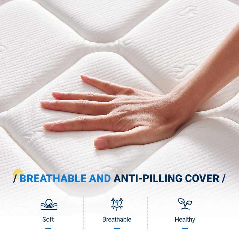 Matelas hybride en mousse viscoélastique 10 po Avenco, Lit simple