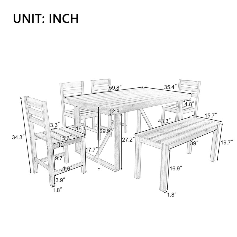 Arrangement de sièges en bois pour l'extérieur, Brun