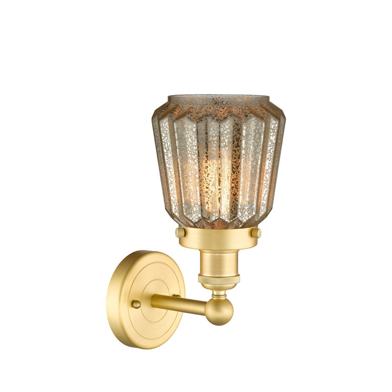 Carlinville Armed Sconce, Mercury, Satin Gold