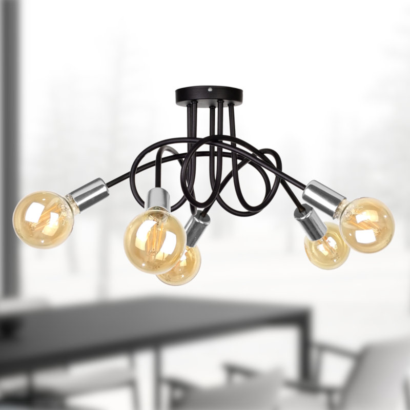 Keytesville 5 - Light Chandelier, Black/Silver