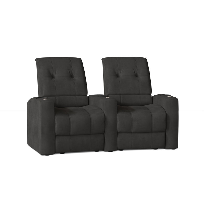Siège de cinéma 71 po avec porte-gobelet Chrysander, Électrique, Anthracite Smartsuede