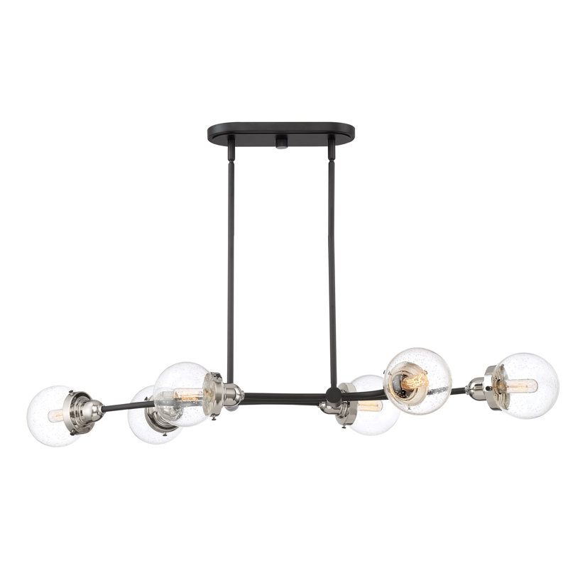Lustre linéaire moderne 6 lumières Spoutnik, Argent