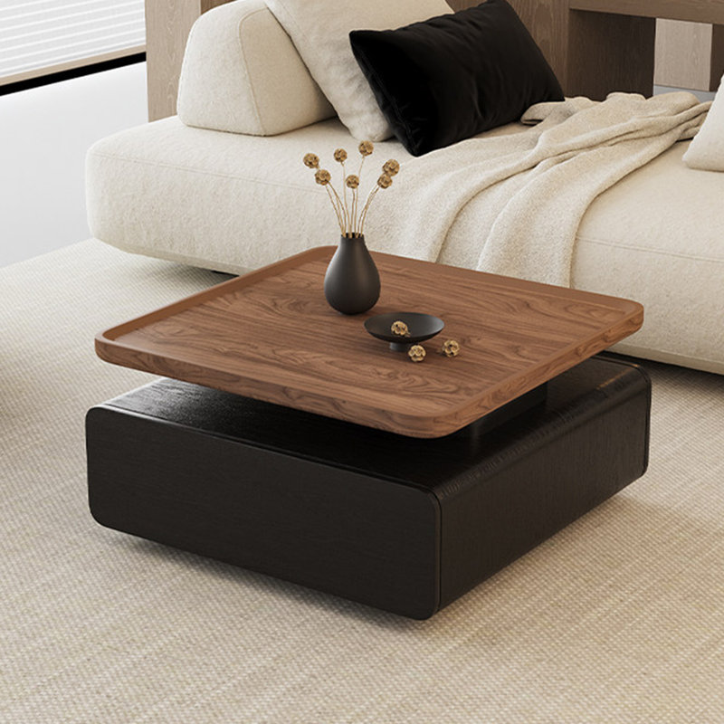 Mid-century style rotatable storage coffee table