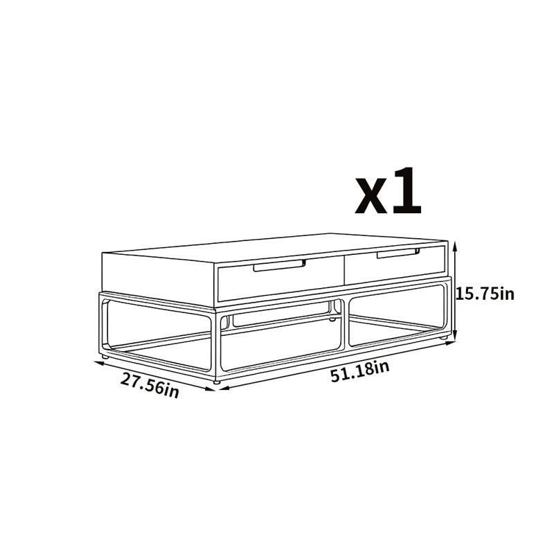 Table basse de style nordique, Brun