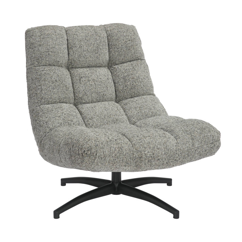 Birkes Upholstered Swivel Accent Chair, Grey