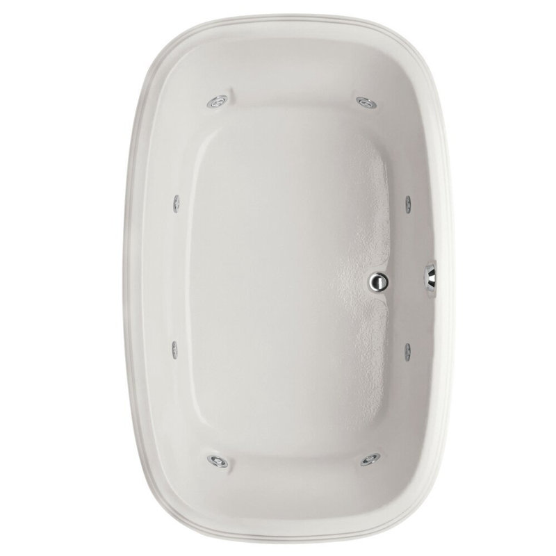Sylvia 60'' x 38'' Acrylic Bathtub, White, Polished Nickel