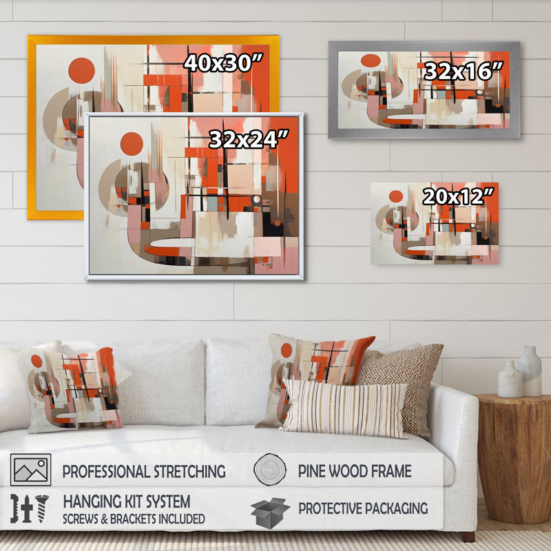 Mid Century Chromatics II - reproduction sur toile, H 16 po x l 32 po x P 1 po, Toile tendue