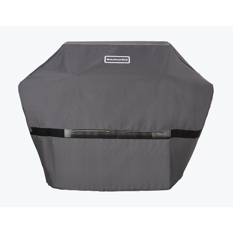 Gray Polyester PVC Large Grill Cover with Velcro Straps